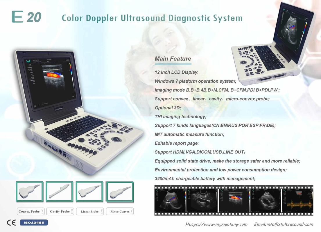 Система ультразвука Doppler цвета цифров машины ISO основная ровная портативная USG